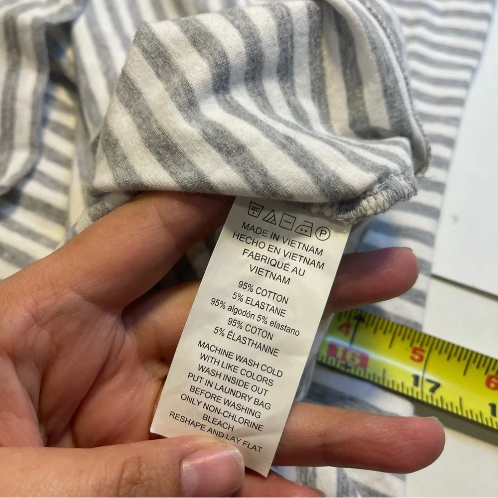 Michael Kors Womens Gray White Dress A-Line Striped Round Neck‎ XS Cotton